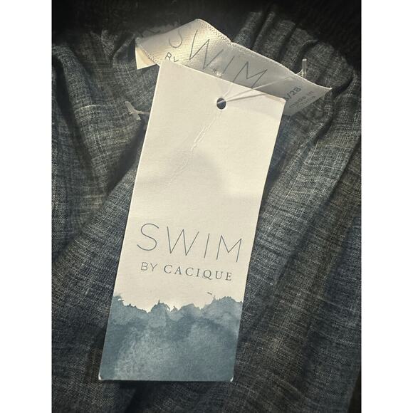 NWT Swim by Cacique Wide Leg Lounge Pants Black Tropical Print Plus Size 26/28 - Picture 5 of 13